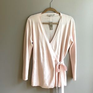 LOFT Baby Pink Cotton Wrap Sweater - NWT